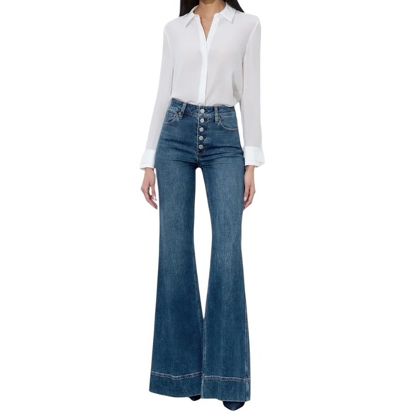 alice + olivia MISSA EXPOSED BUTTON JEAN SZ 31 NWT - Picture 1 of 9